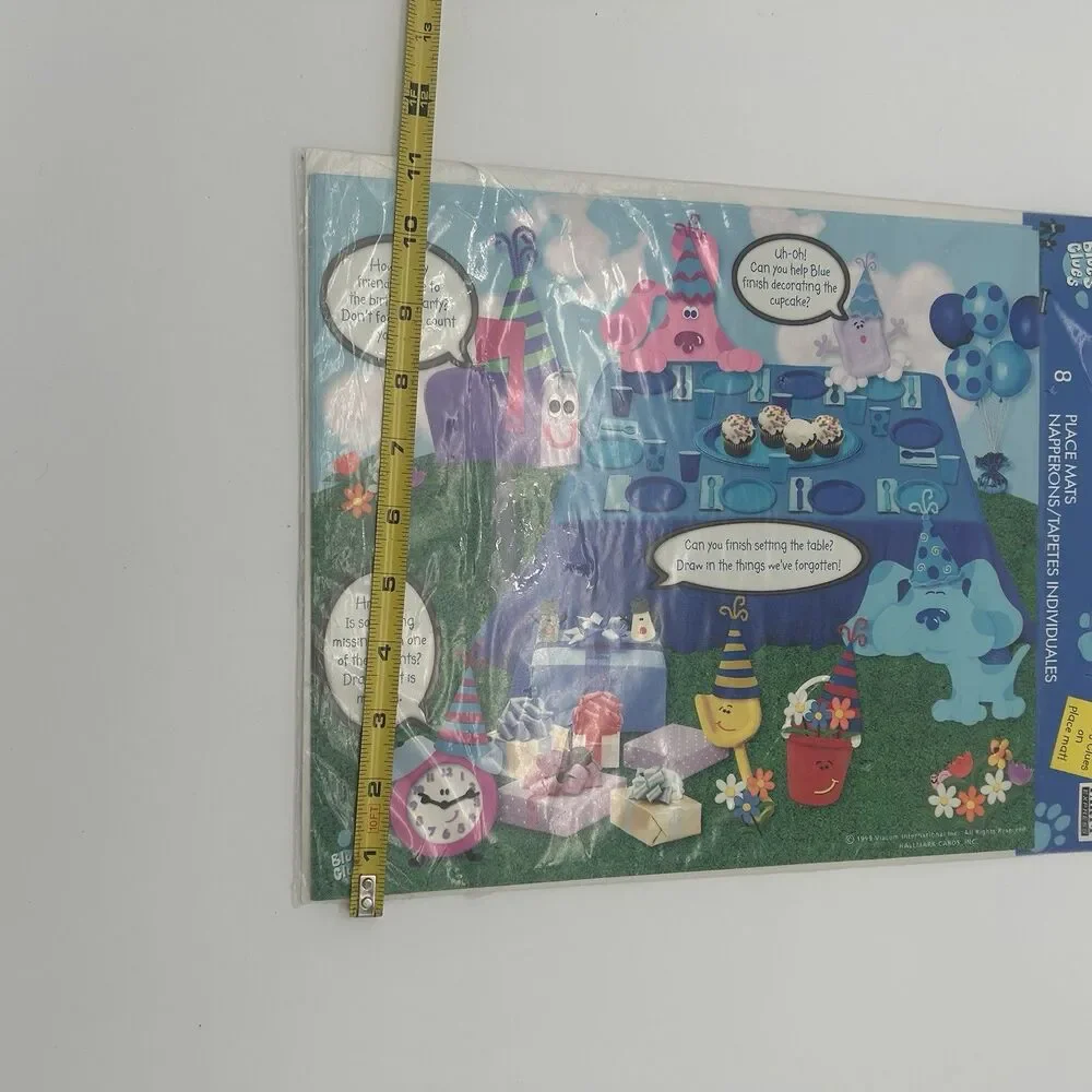 NIP Blues Clues Part Paper Activity  Placemats Set Of 8 Vintage 1999